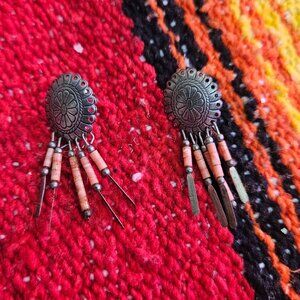 womens sterling and stone dangle earrings